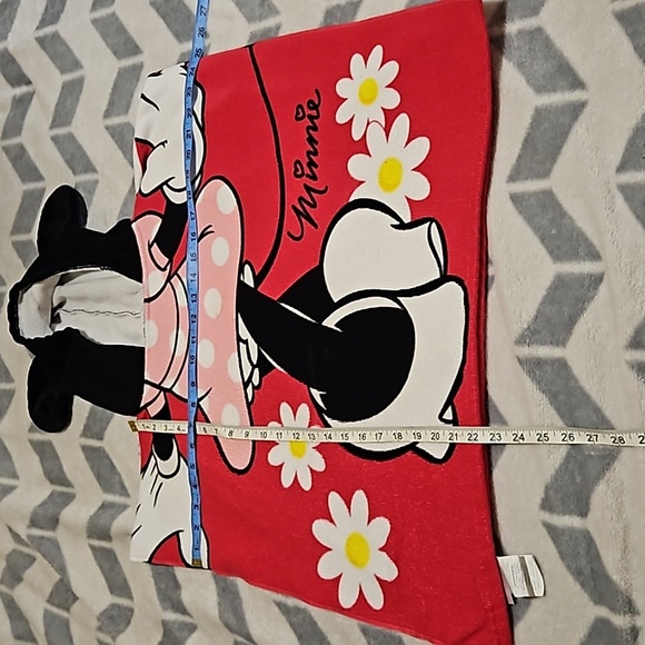 Disney Minnie Mouse Terry Cloth Hooded Ears Polka Dots Bow Dress Up Towel Daisy - Picture 6 of 9